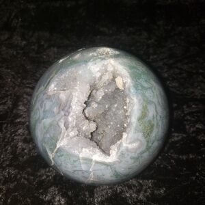 4" Moss Agate Natural - Mystic Geode Sphere